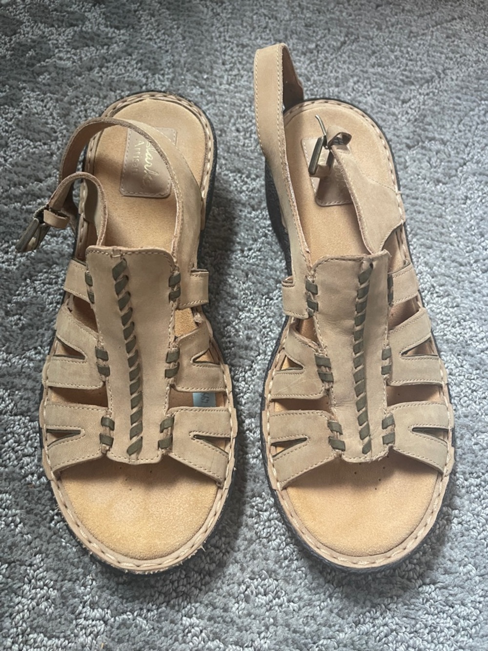 Clarks Tan Suede Slingback Sandals